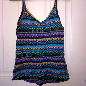 Cute zig-zag striped spaghetti strap top